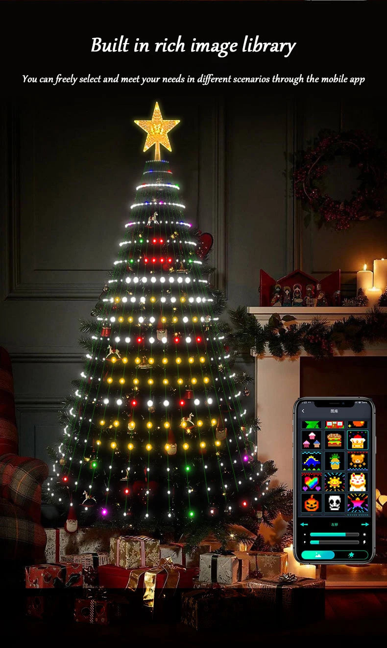 2.1M LED Christmas Tree Decorative Light Lntelligent iDeal LED APP Application Control DIY Lmage Light String For Quick Shipping