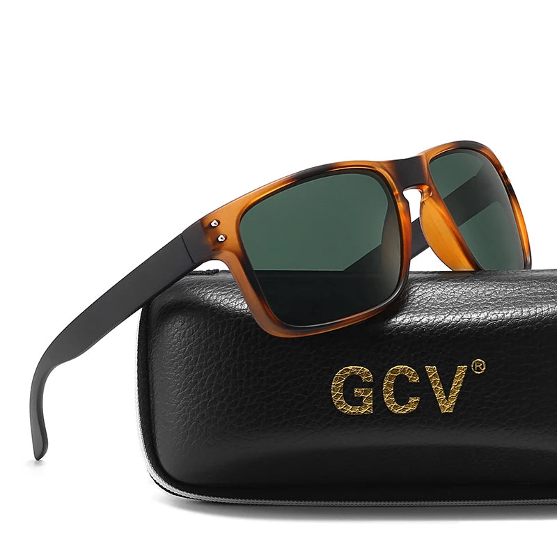 GCV Brand Fashion Wrap Frame Retro Decorative Photochromic Classic Polaroid Women Men Versatile Pattern Sunglasses UV400 Goggles