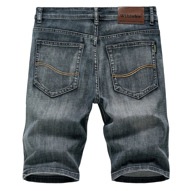 Summer Shorts Jeans Men Denim Pants Stretch Dark Blue Fashion Design Men's Jeans Slim Straight Male Short Jeans Hombre