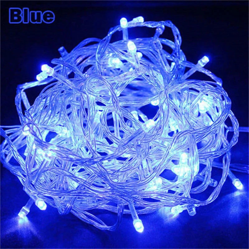 220V EU Plug 10M Outdoor Christmas 100 LED String Light Garlands Decoraction Fairy Lamp For Home Wedding Party Holiday Lights