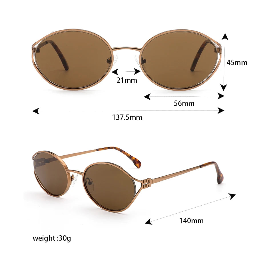 Fashion Brand Sunglasses Retro Small Frame Woman Man Metal Prescription Eyeglasses Frame UV Protection Sun Glasses