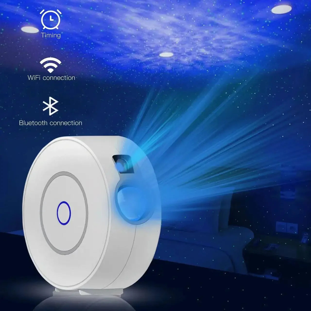 LED Colorful Smart Wifi App Star Projector Alexa Galaxy Projector Night Light Starry Sky Nebula Moon Smart Star Projector