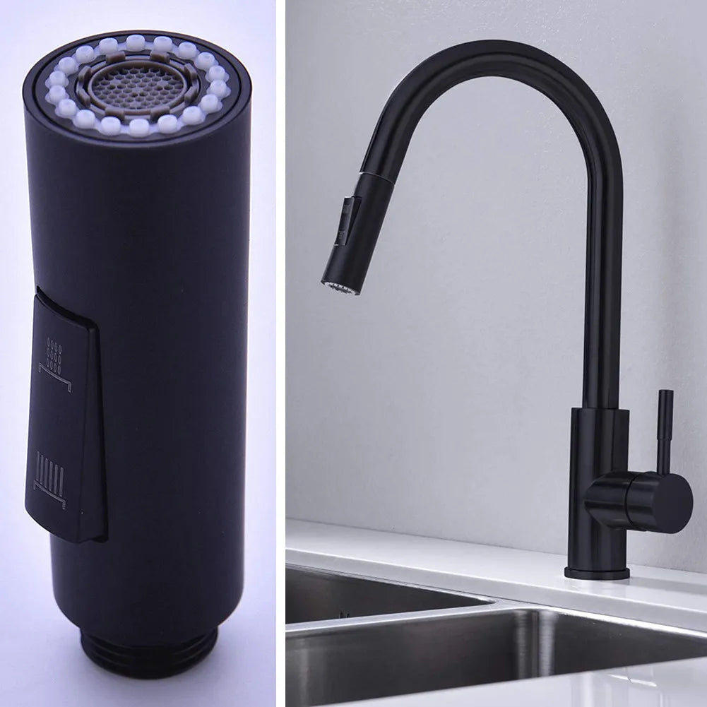 Bathroom Tap Faucet Pull Out Spray Shower Head Setting Kitchen Spare Replacement Tap Sprayer Black Head Sprinkler Kitchen Parts