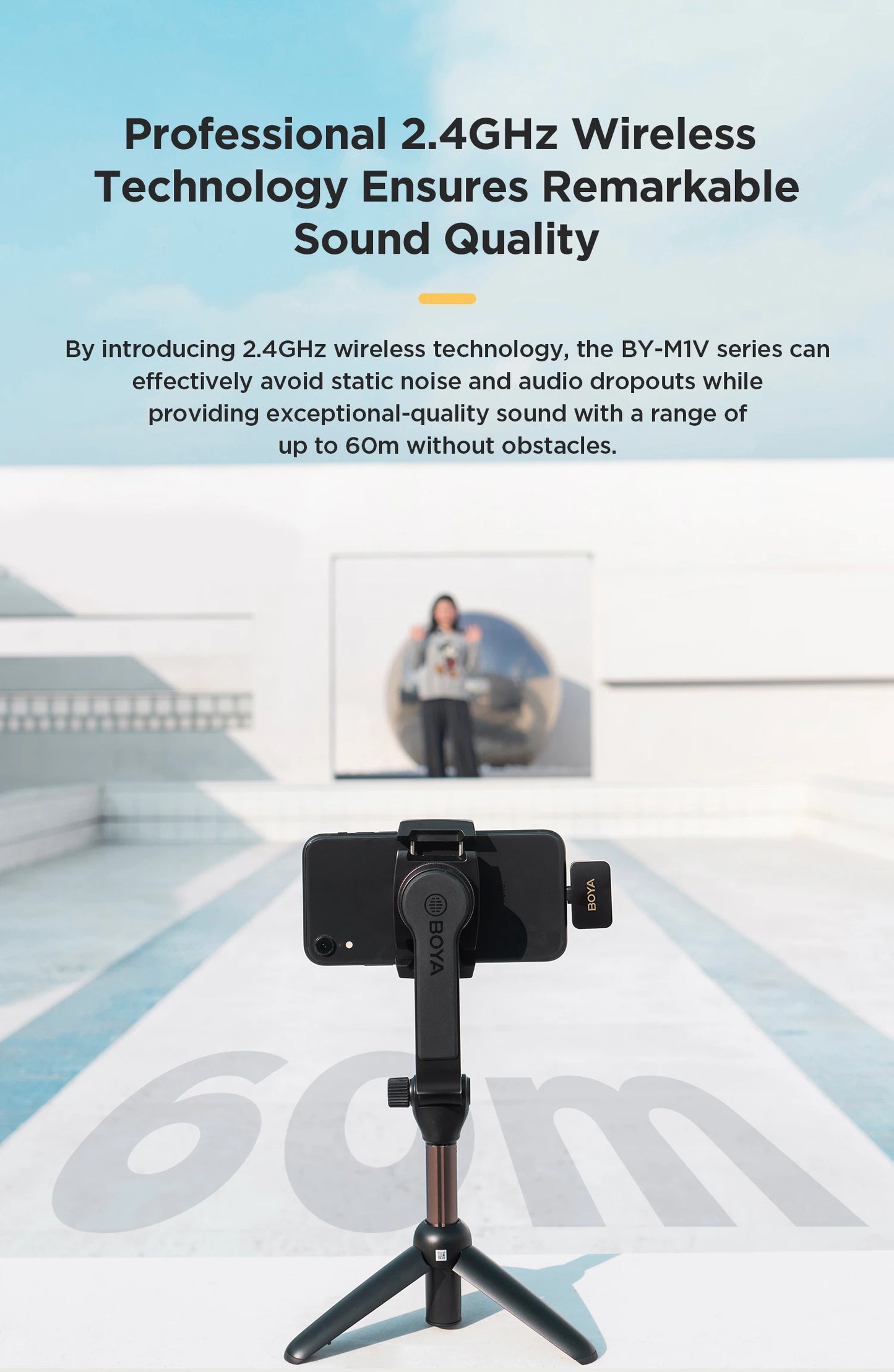 BOYA BY-M1V Wireless Lavalier Lapel Condenser Microphone for iPhone Android Smartphone Camera PC  Gaming YouTube Broadcast Vlog