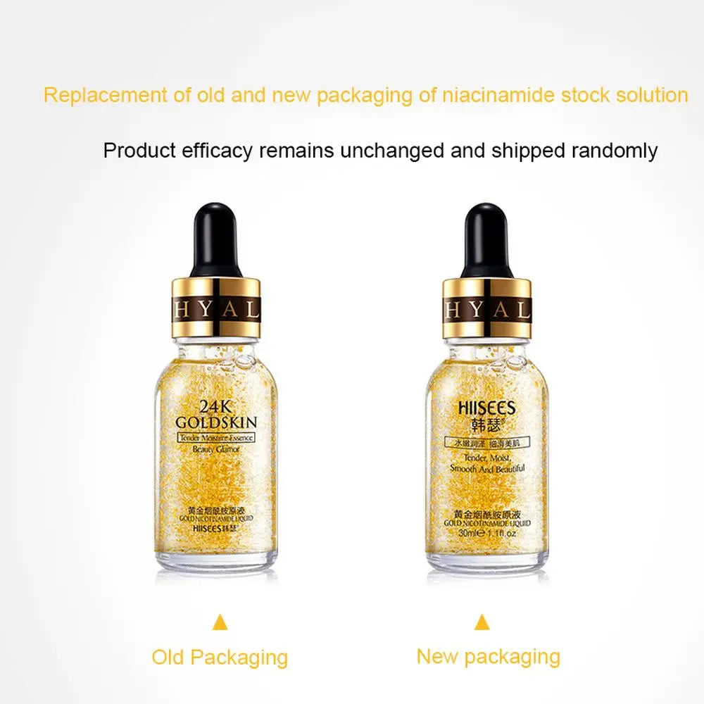 24K Gold Face Serum Hyaluronic Acid Repair Face Pores Serum Moisturizer Brightening Essence Cream Day Creams Skin Care