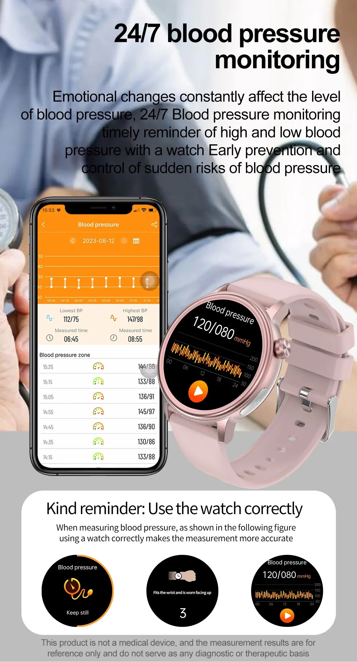 Bulbusbow 2025 Medical Grade Blood Sugar Health Smart Watch for Women - ECG + PPG Monitoring, Bluetooth Call, Temperature Tracking