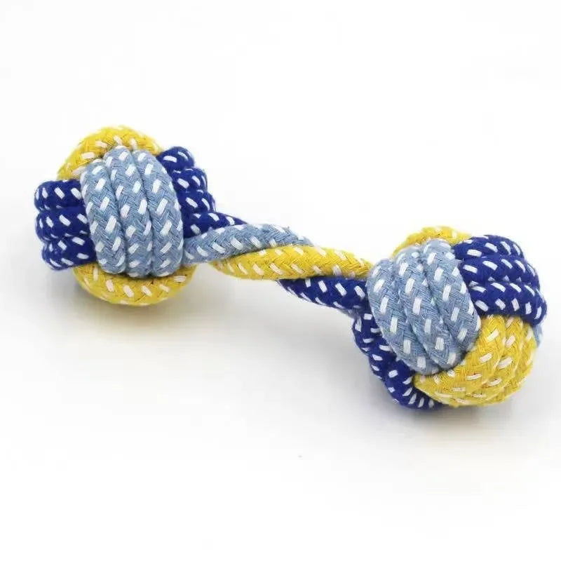 1 Piece Dog Toy Set Carrot Knot Rope Ball Cotton Rope Dumbbell Puppy Teeth Cleaning Chew Toy Durable Woven Anti-Bite Pet Supplie