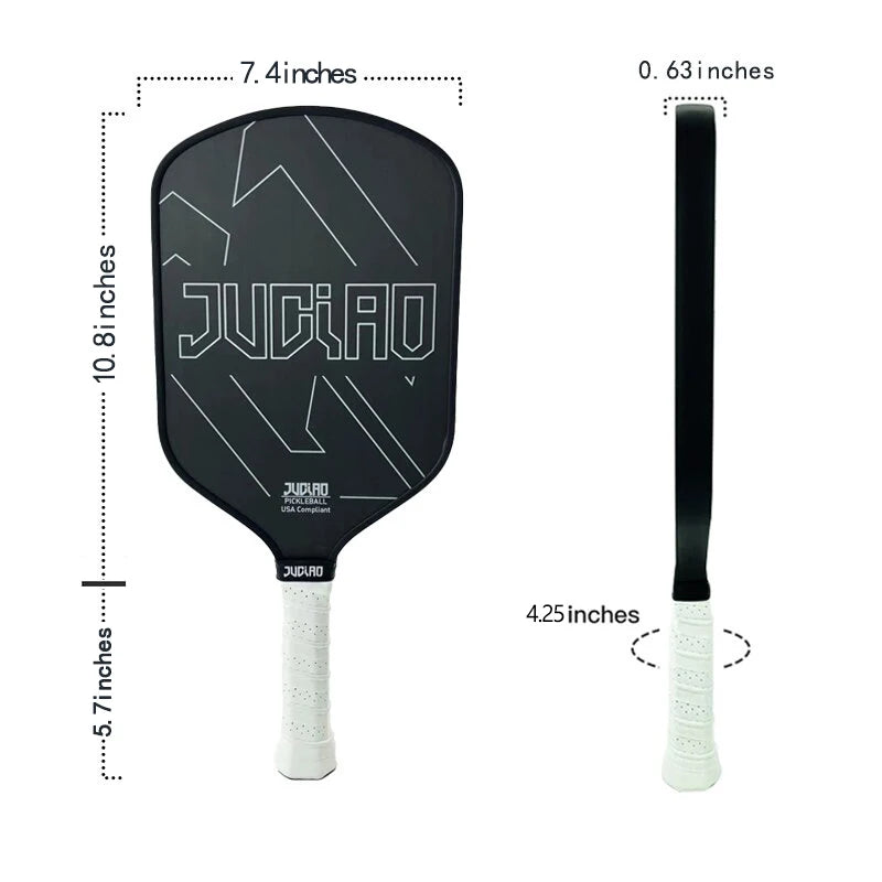 Pickleball Paddle Carbon Surface with High Grit & Spin USAPA Compliant Enhanced Power Sweet Spot T700 Raw Carbon Fiber Paddle