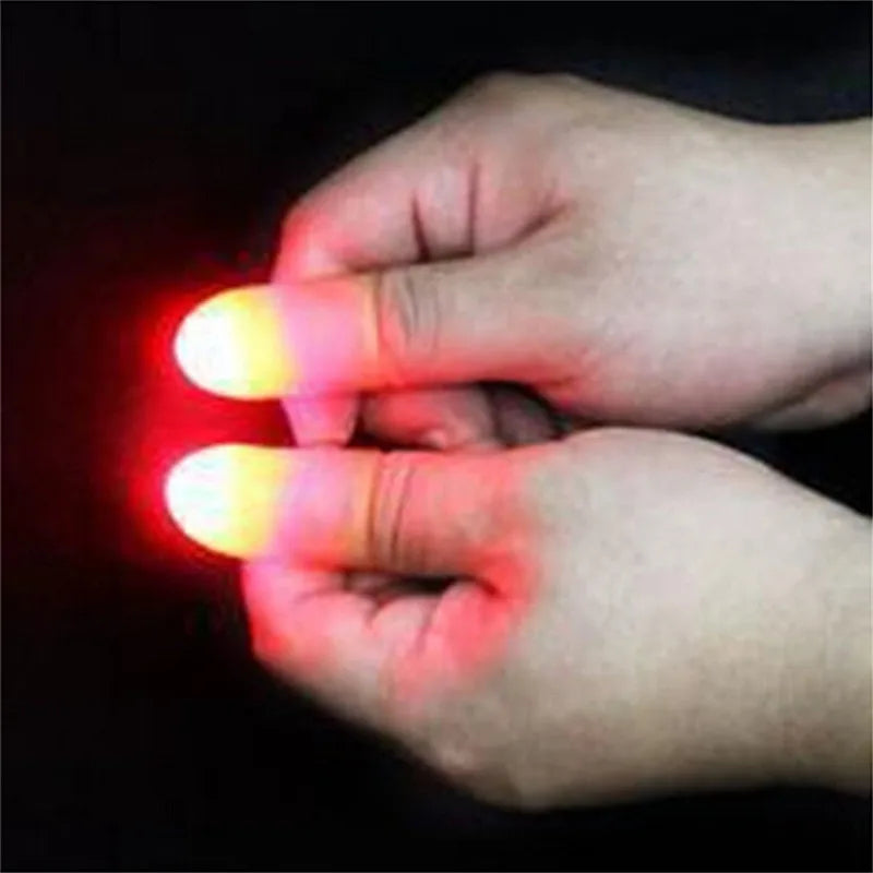 Magic Thumbs Light Toys for Adult Magic Trick Props Blue Light Led Flashing Fingers Halloween Party Toys for Children