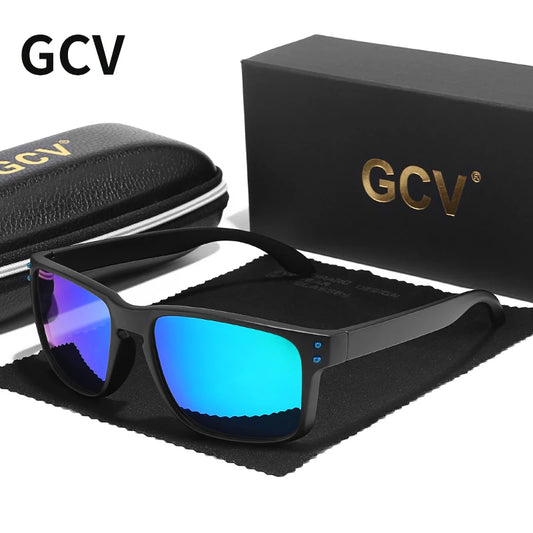 GCV Brand Fashion Wrap Frame Retro Decorative Photochromic Classic Polaroid Women Men Versatile Pattern Sunglasses UV400 Goggles