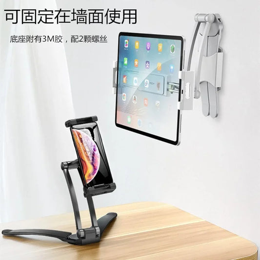 Aluminum Kitchen Tablet Stand Phone Holder Flodable Adjustable 5-13 inches Tablet Phone Desktop Mount for iPad Pro 12.9