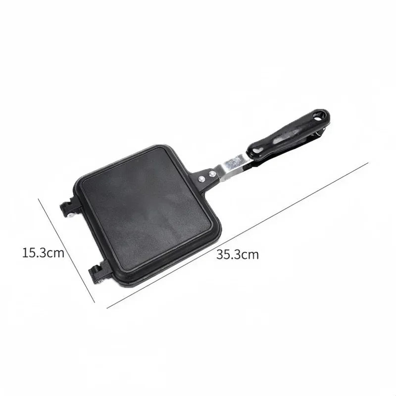 Aluminum Frying Pan Double-sided Non Stick Pans Breakfast Sandwich Bread Mold Fried Eggs Steak Baking Pan Household Cooking Tool