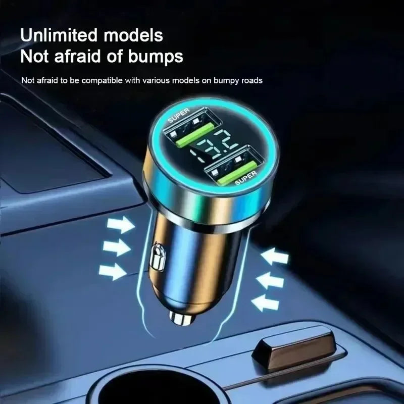 Car Charger 240W Dual USB Ports Super Fast Charging Adapter  for IPhone 15 Samsung Xiaomi Phone Quick Chargers