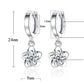 Bulbusbow 925 Sterling Silver Flower Dream Catcher Hoop Earrings with Purple & White Zircon"