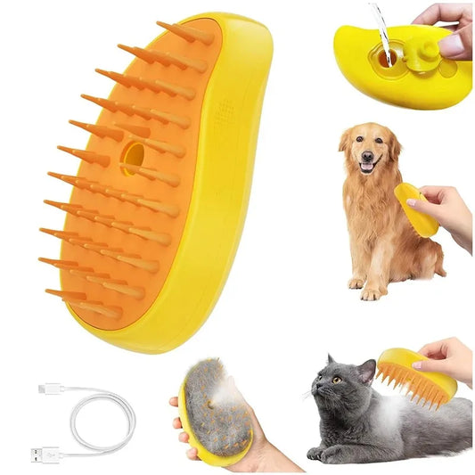 Cat and Dog Steam Brush Accessories for Cats Steam Brush Massage Electric Sprayer Pet Grooming Things for Dogs Removes Hair Pets