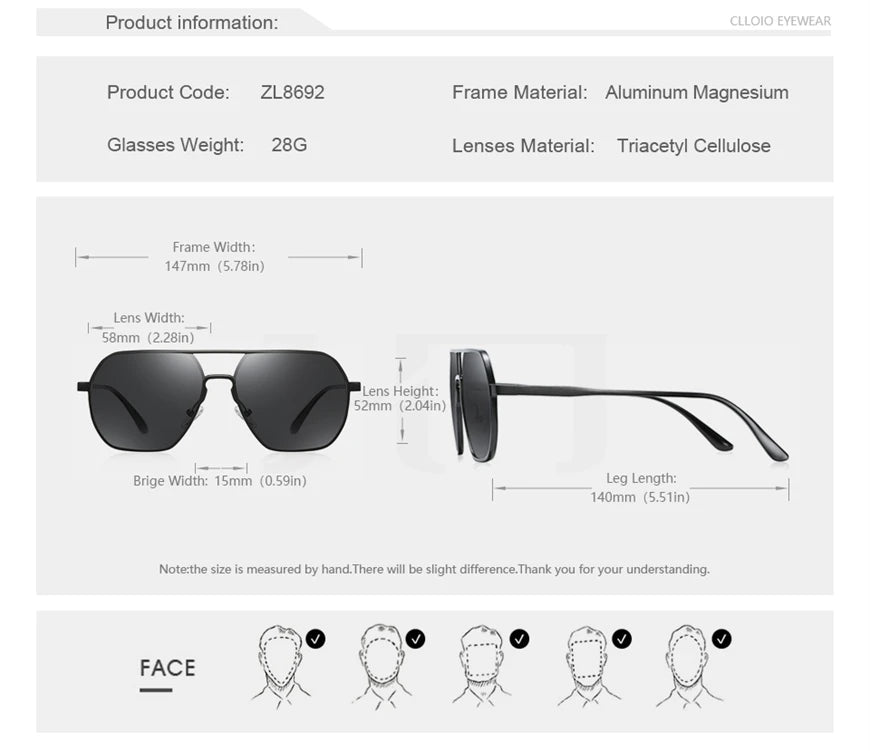 CLLOIO New Fashion Aluminum Photochromic Sunglasses Men Women Polarized Sun Glasses Chameleon Anti-glare Driving Oculos de sol