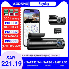 AZDOME M300S 4K Dash Cam Front and Rear, 5.8G WiFi GPS Dash Camera for Cars, Free 64GB SD Card, Voice Control, WDR Night Vision