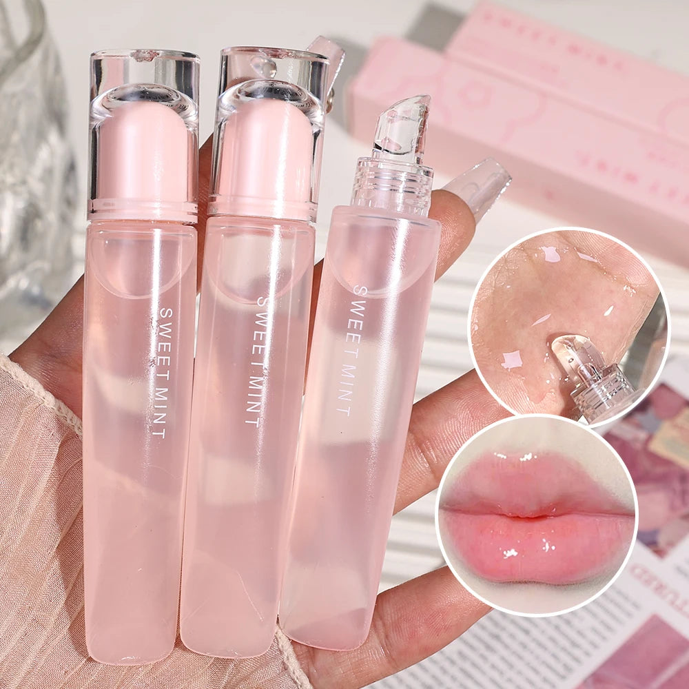 Plumping Jelly Lip Gloss Lasting Moisturizing Transparent Lip Oil Water Light Mirror Liquid Lipstick Women Lips Makeup Cosmetics