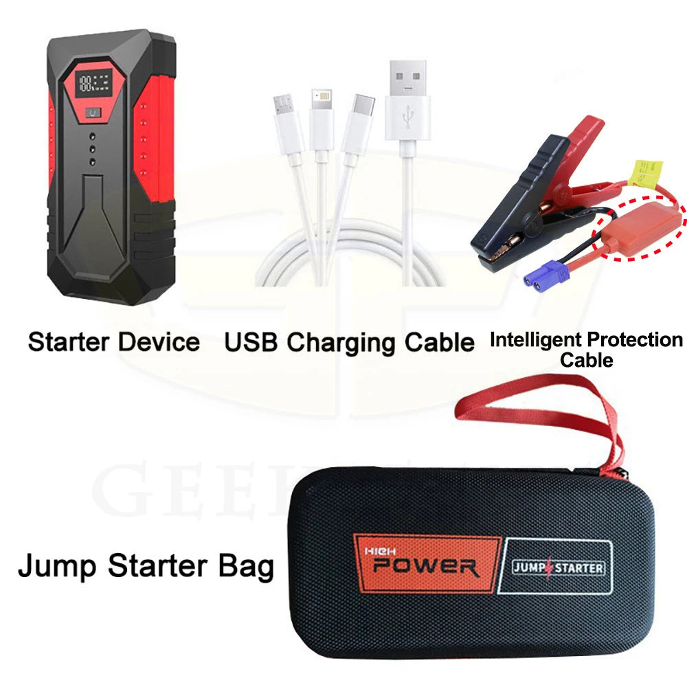 GKFLY Car Jump Starter Portable 12V Petrol Diesel Starting Device Cables Portable Power Bank 1200A Car Battery Charger Buster