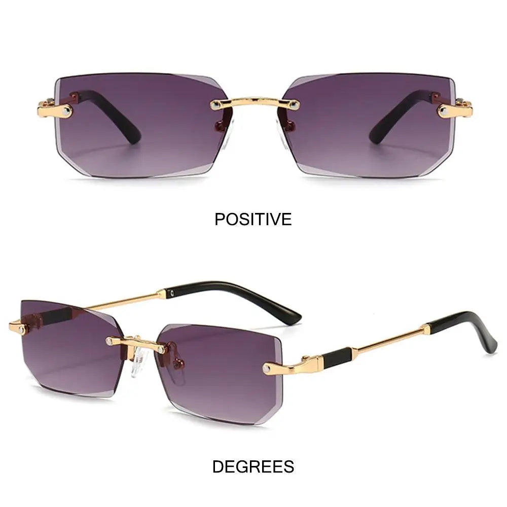 UV400 Rimless Rectangle Sunglasses Fashion Y2K Frameless Sun Glasses Shades for Women & Men