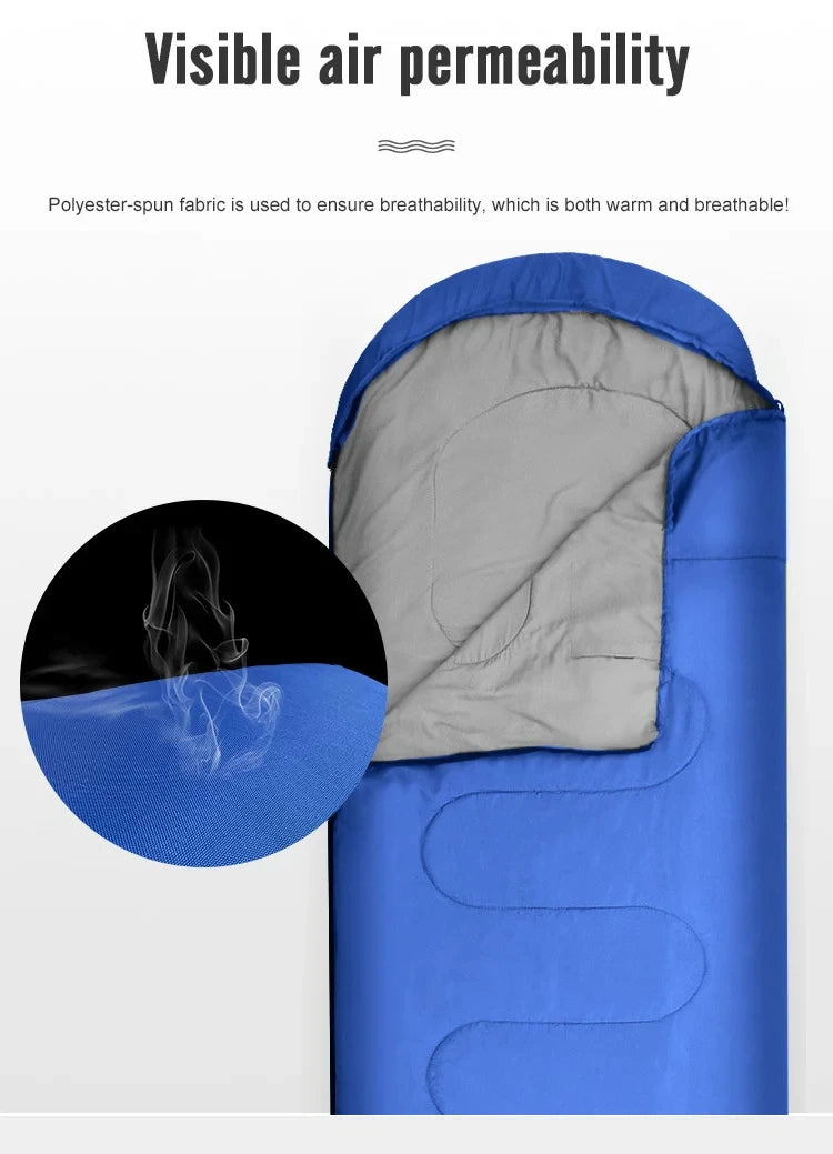 Camping Sleeping Bag Lightweight 4 Season Warm Envelope Backpacking Outdoor Cotton Winter Sleeping Bag