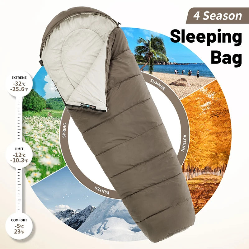 Naturehike Sleeping Bag MJ300 -1℃ Lightweight MJ600 -12℃ Mummy Sleeping Bag Outdoor Camping Cotton Winter Sleeping Bag