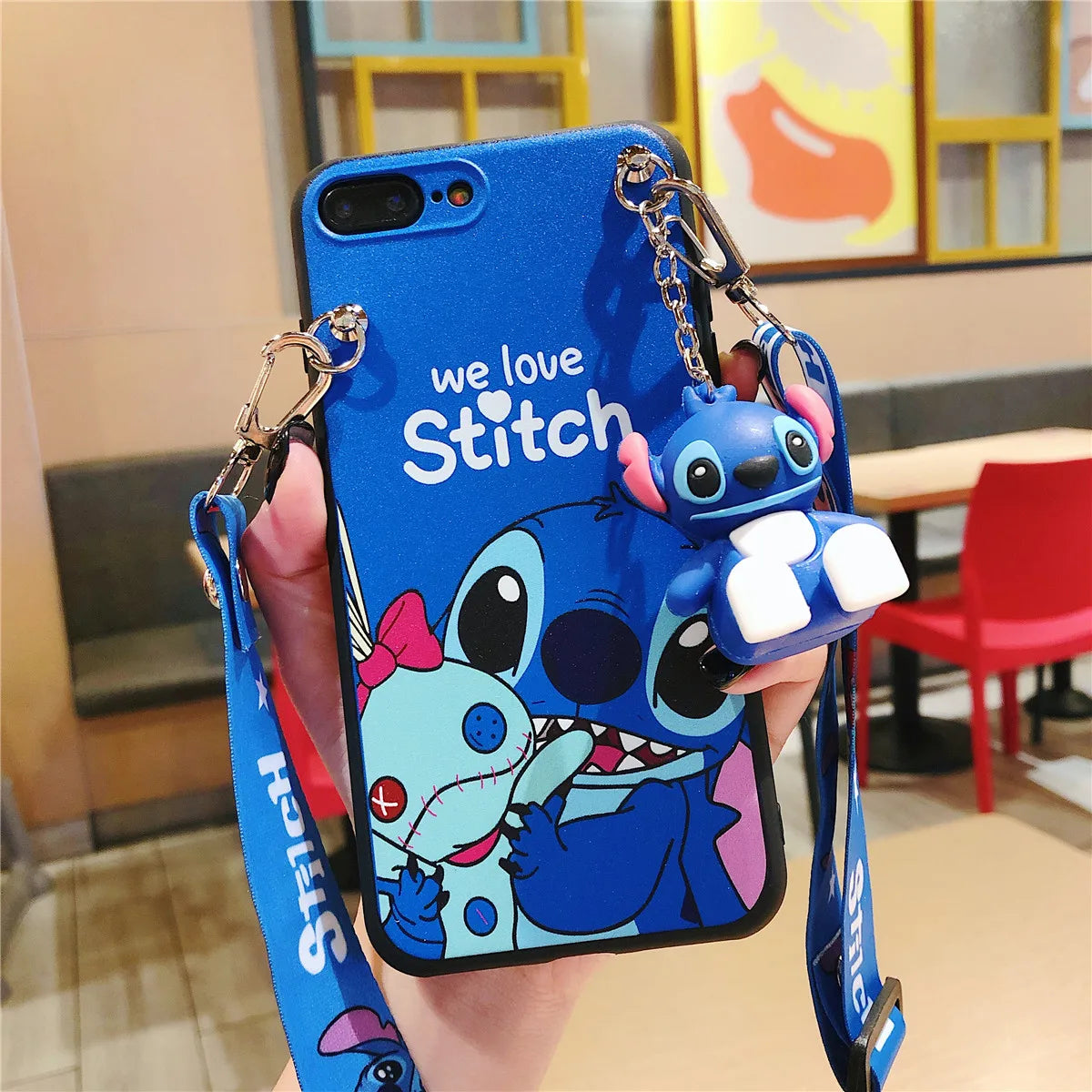 For iPhone 6 6s 7 8 X Xs Max XR 11 12 13 14 15 Pro Max SE Stitch Phone Case With Holder Rope