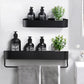 Nordic Bathroom Shelf Rack No Drill Wall Mounted Shelves Bath Towel Holder Black Shower Storage Basket Bathroom Accessories