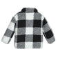 Teen/Kids Girls Stylish Plaid Pattern Teddy Jacket With Button Down Collar, Soft And Warm