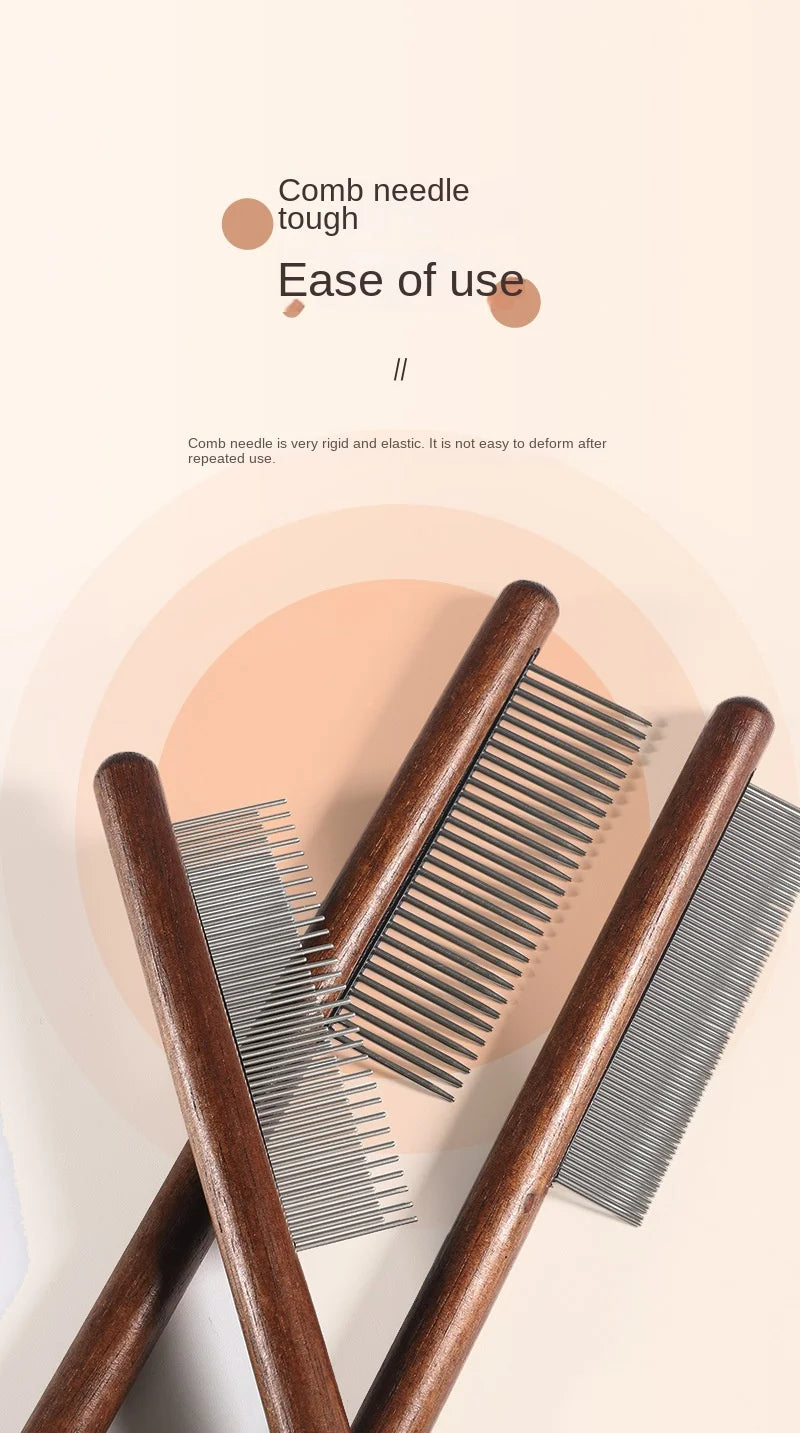 Pet Comb, Comb, Cat and Dog Floating Hair Removal Solid Wood Comb, Pet Cleaning and Grooming Flea Removal Comb