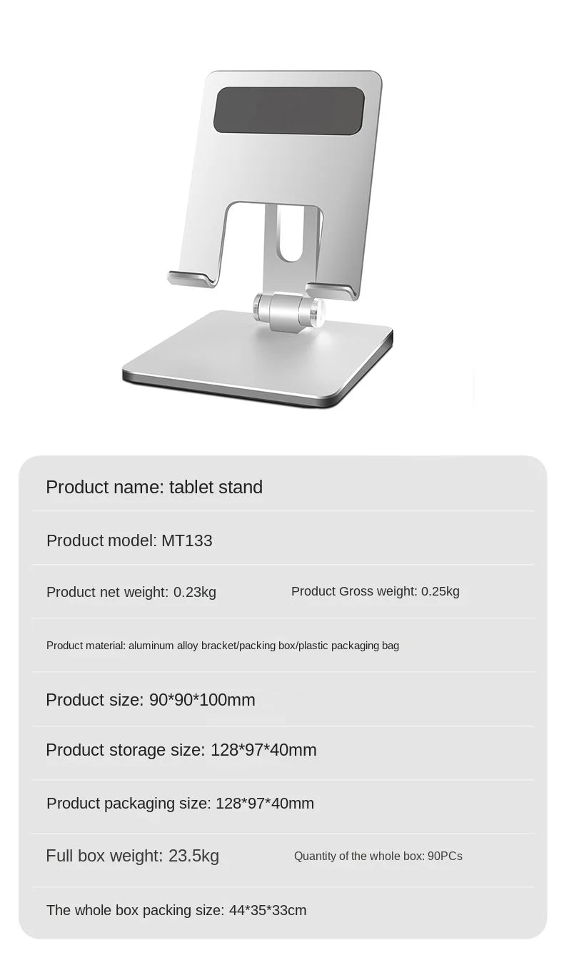 Tablet Stand for IPad Xiaomi Tablet Aluminum Desktop Holder Adjustable Computer Base