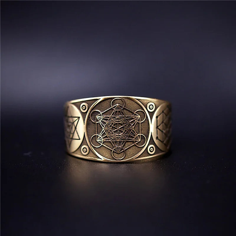 Adjustable Ring Archangel of Metatron Vintage Style For Women/Men Jewelry Gift Adjustable Stainless Steel Rings for Women/Men