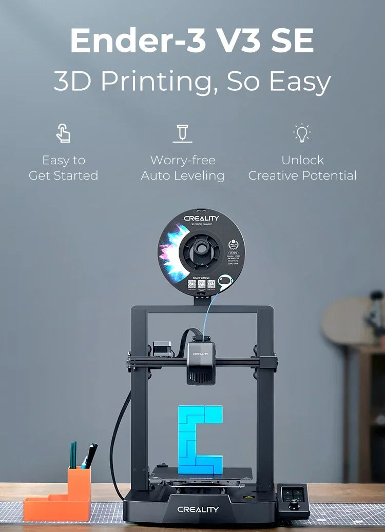 طابعة Creality 3D Ender-3 V3 SE Sprite Direct Extrusion سرعة طباعة أسرع 250 مم/ثانية شاشة IU مزدوجة المحور Z CR Touch Y Optica