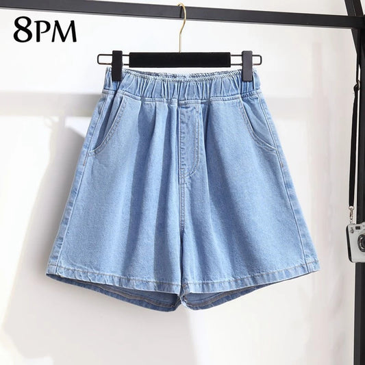 Womens Lounge Bermuda Shorts Plus Size Casual Summer Cotton Knee Length Shorts With Pockets Denim Shorts Jeans 3XL 4XL 5XL