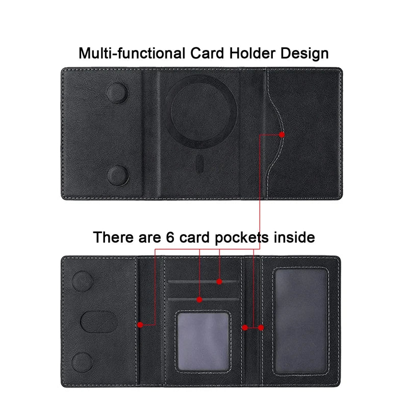 Magnetic Folding Wallet Card Holder PU Leather Case for Magsafe IPhone 14 13 15 Pro Max 12 Plus I Phone I15 Macsafe Stand Cover