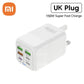 150W Super Quick Charger 6-Port PD QC 3.0 with USB-C Data Cable for iPhone, Samsung, and Xiaomi Devices Bulbusbow