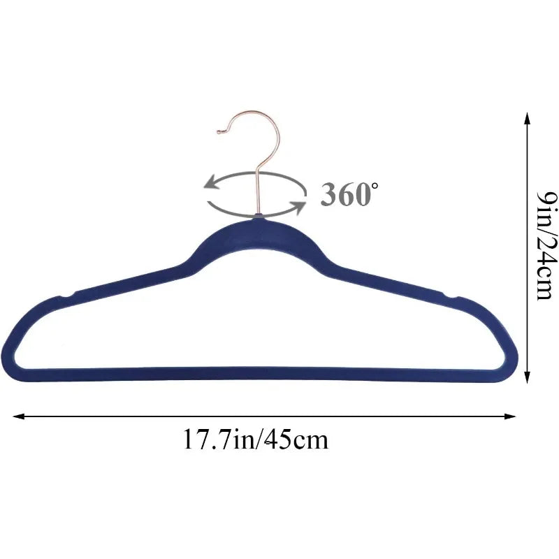 Premium Velvet Clothes Hangers Suit Heavy Duty (100 Pack)-Non Slip & Space-Saving with 12 Finger