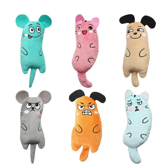 Cute Cat Mouse Toys Funny Interactive Plush Cat Toy Teeth Grinding Catnip Toys Kitten Resistance Chewing Toy Pet Accessories