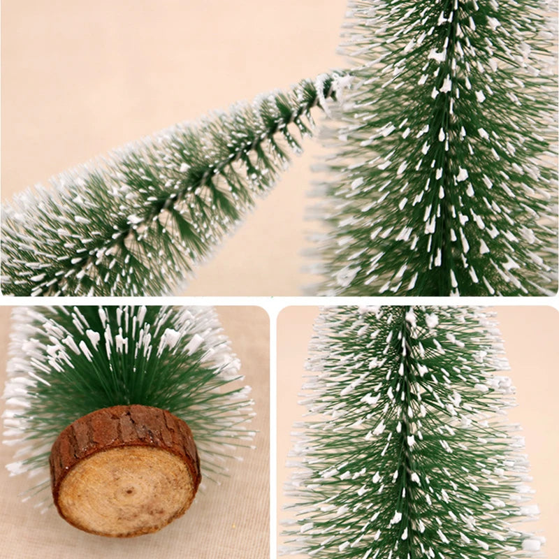 1pc 10cm-30cm Mini Christmas Tree with Snow Covered Pine DIY Ornaments Desktop Decoration Small Christmas Tree Christms Gift