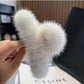 Real Mink Fur Barrettes Winter Fluffy Hair Claw Elegant Acrylic Hairpins Clip Crab Headwear for Women Girls Hair Accessories