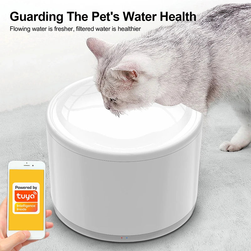 2L Tuya Wifi Smart Pet Water Fountain With Uv Sterilizing Automatic Drinker For Cats Pet Water Fountain  Motor Cats Or Puppy