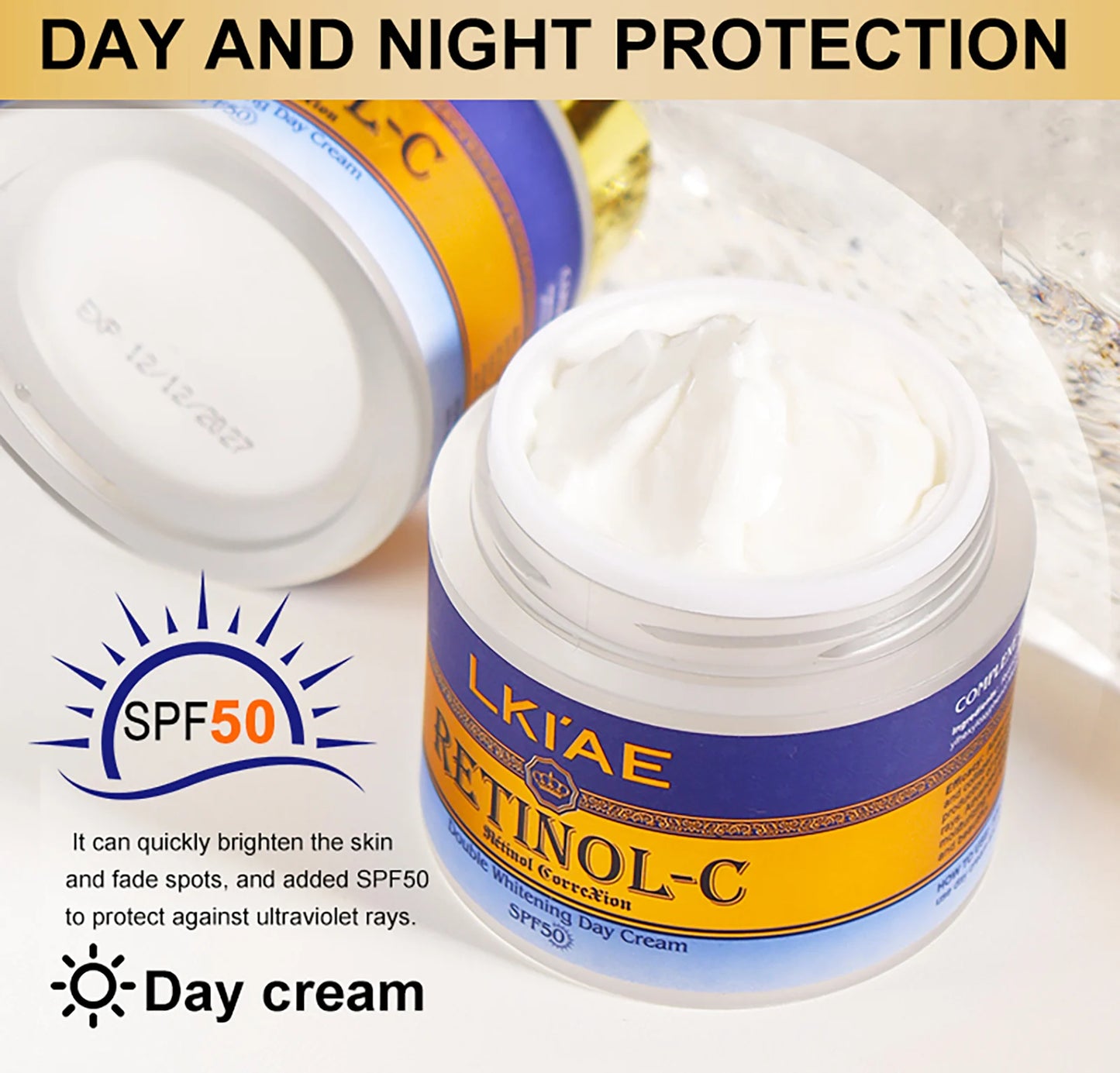 AILKE SPF 50 Fairness Glowing Snail Collagen Beauty Dark Spot Removing Kojic Acid Whitening Face Cream For Chocolate Skin