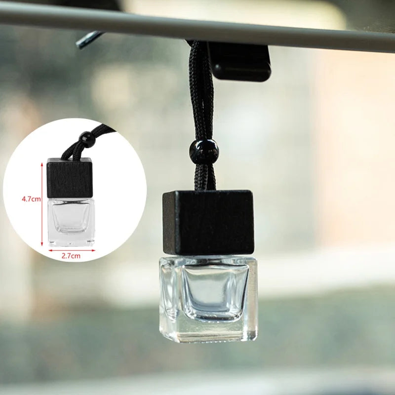 Car Essential Oil Diffuser Fragrance Air Freshener Scent Perfume Bottle Ornament Hanging Empty Bottle Interior Accessory