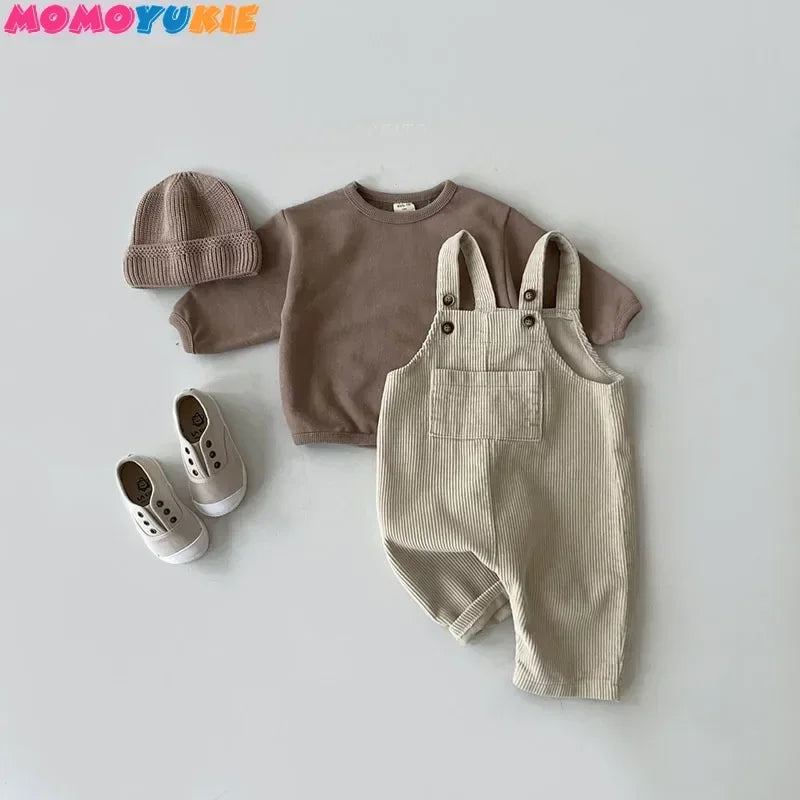 2023 Newborn Clothes Boy's Corduroy Jumpsuit Autumn Winter Jumpsuits Girl's romper Casual Bib Pants Overalls  Baby kids clothes