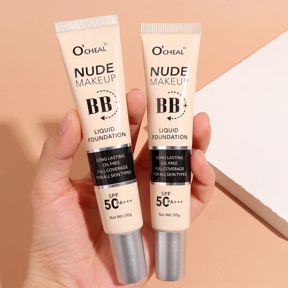 Bulbusbow Waterproof Oil Control BB Cream Foundation Lasting Brightening Skin Moisturizing Cover Dark Circles Face Primer Concealer Makeup