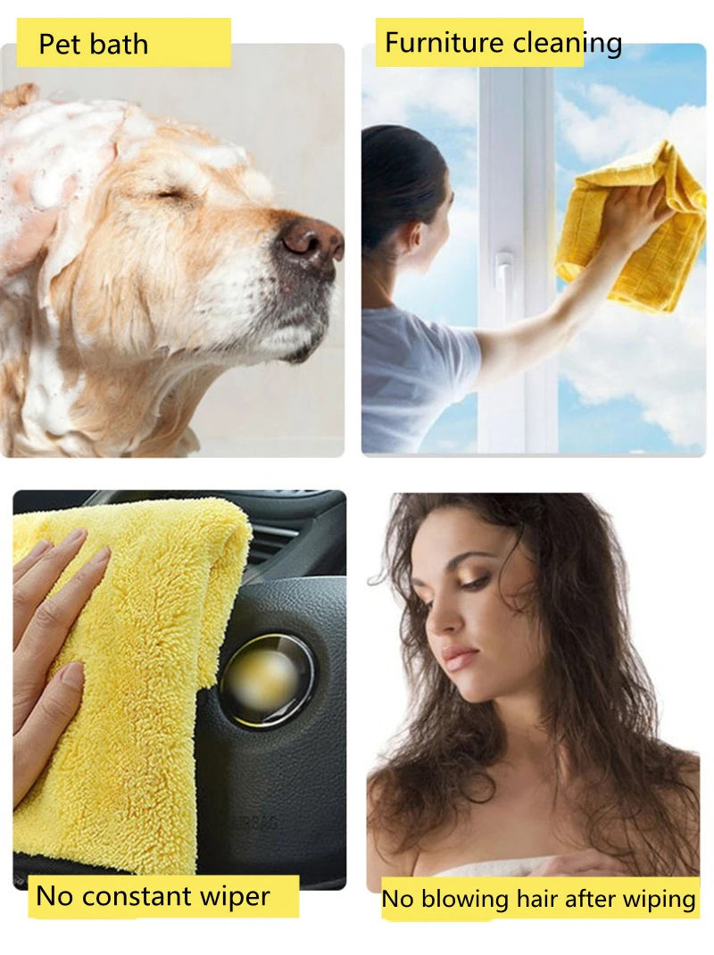 Quick-Drying Pet Towel Absorbent Pet Bath Towel for Dogs Cats Soft Lint-Free Fiber Dog Towels Pet Cat Blanket Pet Supplies