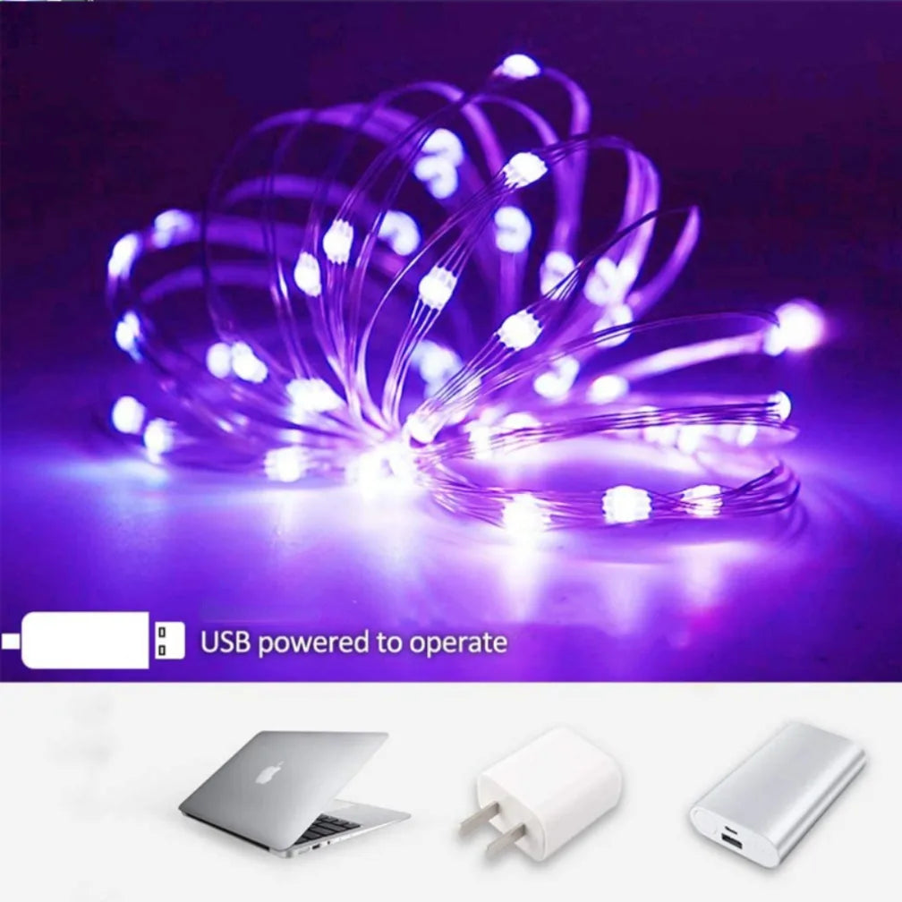 USB LED String Light 20M 200LED Silver Wire Outdoor Garland Light Waterproof Fairy Lights For Christmas Wedding Party Decoration