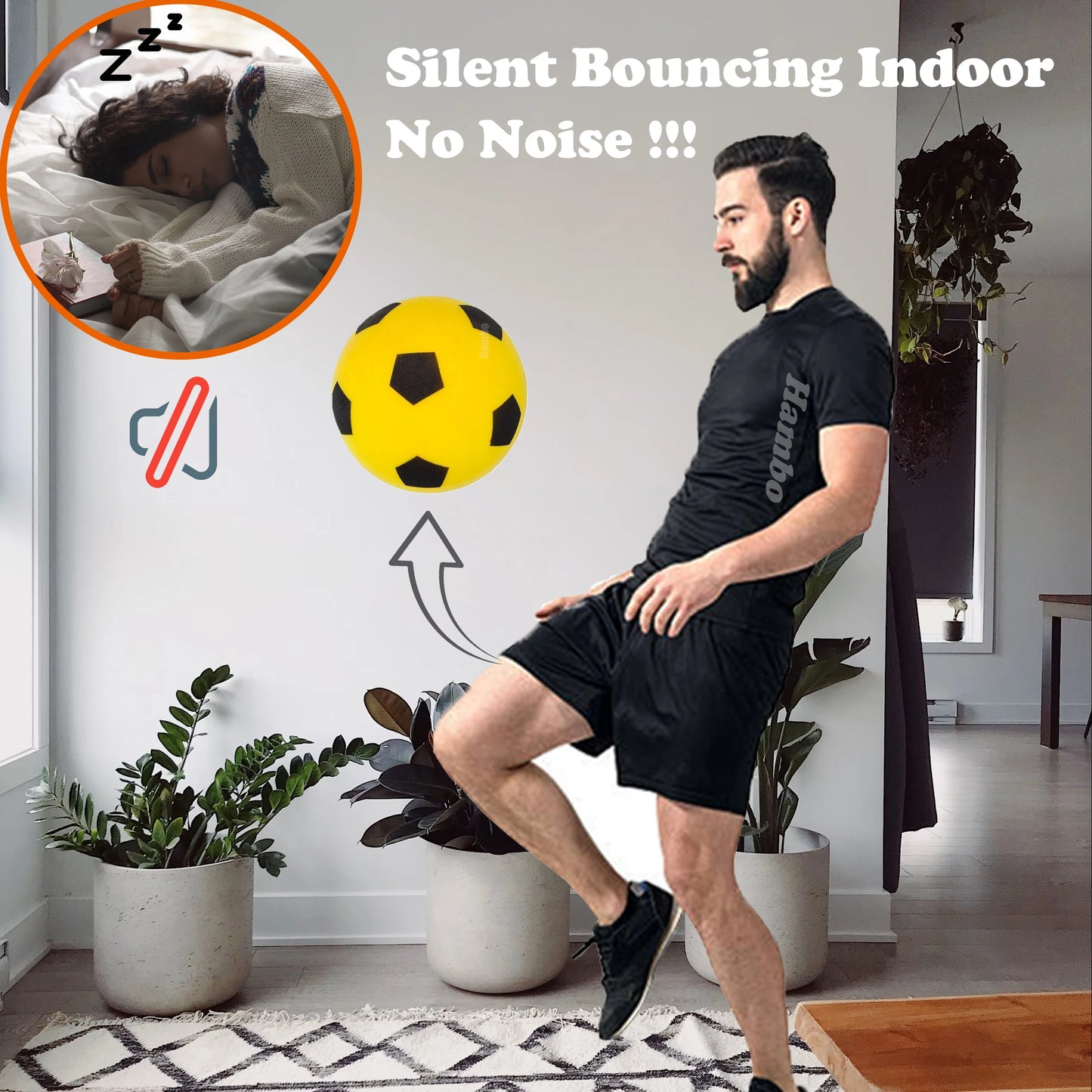 Silent Football Size 5 Indoor Silent Foam Soccer Ball Size 3 Mute Bouncing Ball Silent Basketball Ball Silent Ball Gift for Boys