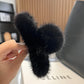 Real Mink Fur Barrettes Winter Fluffy Hair Claw Elegant Acrylic Hairpins Clip Crab Headwear for Women Girls Hair Accessories