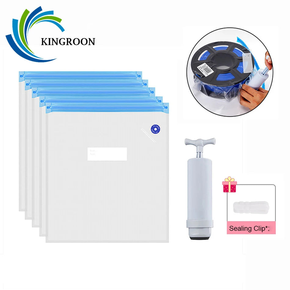 KINGROON PLA ABS TPU Vacuum Bag Filament Storage Bag 3D Printer Filament Dryer Safekeep Humidity Resistant 3D Printer Parts